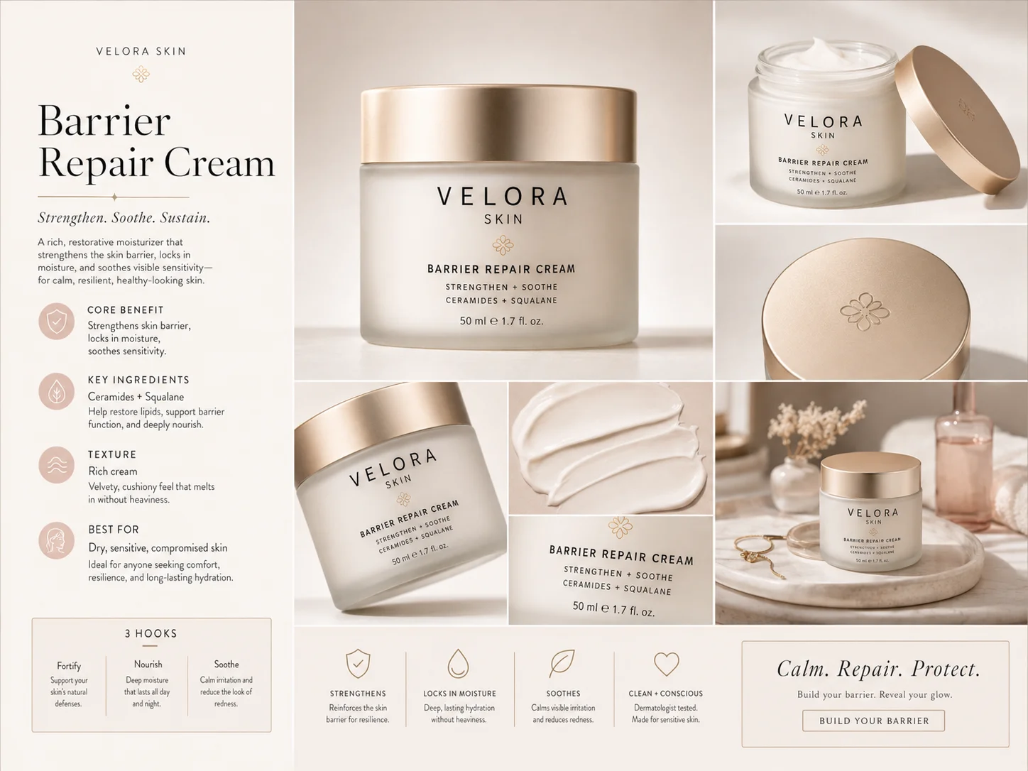 Barrier Repair Cream — Packaging System Sheet